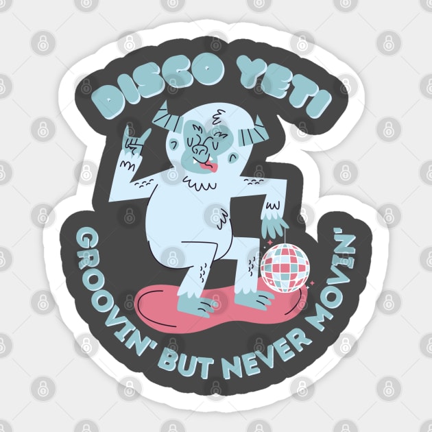 disco yeti #2 Sticker by Summyjaye